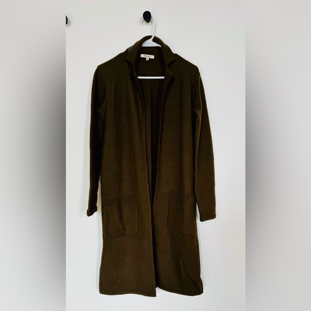 Madewell Olive Cardigan Coat